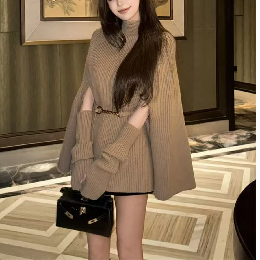 斗篷毛衣气质网红时尚宽松加厚韩版秋冬冬季