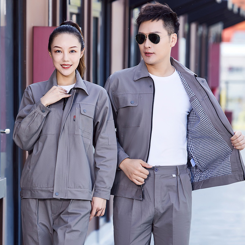 纯棉双层长袖春秋耐脏工作劳保服汽修耐磨电焊工加厚防烫电工车间