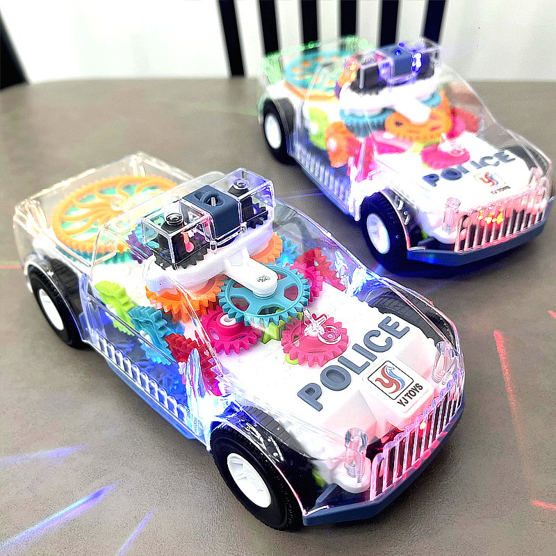 儿童1一2-3小男孩子齿轮警车声光音乐电动玩具车一至二岁男童礼物