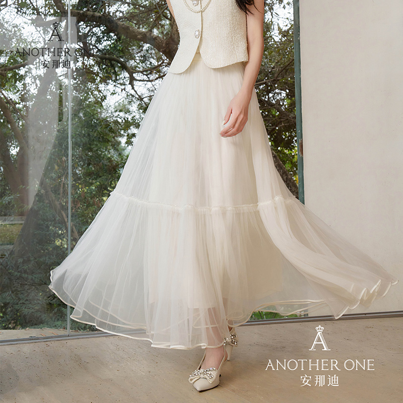 ANOTHER ONE安那迪高级感超好看半裙气质通勤网纱裙