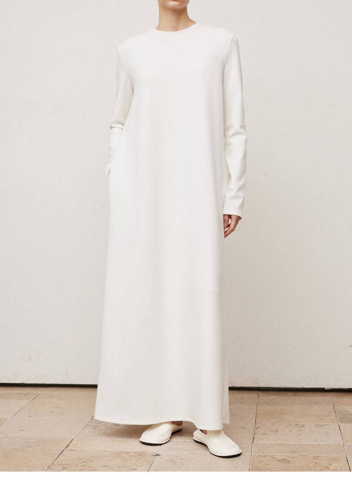 BENYI简约百搭气质纯色长款连衣裙2497