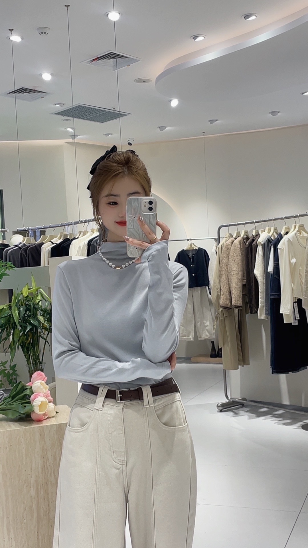 【秋冬必备打底】艾然4D5752中领纯色净版打底秋冬修身显瘦打底