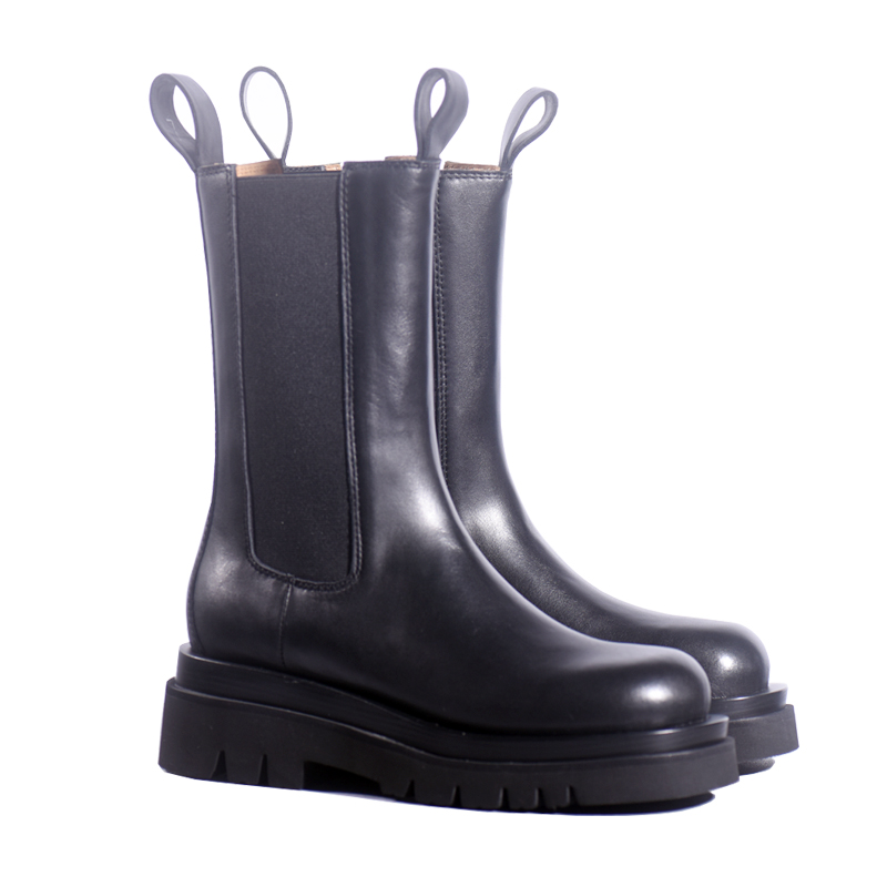 烟筒靴女2023新款mona马丁靴女瘦瘦靴厚底百搭短靴秋冬时尚女真皮