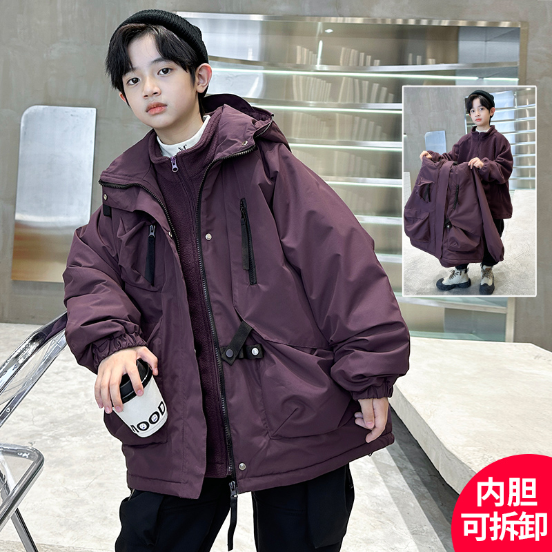 男童秋装加厚可拆卸冲锋衣外套新款秋季时髦【C3169
