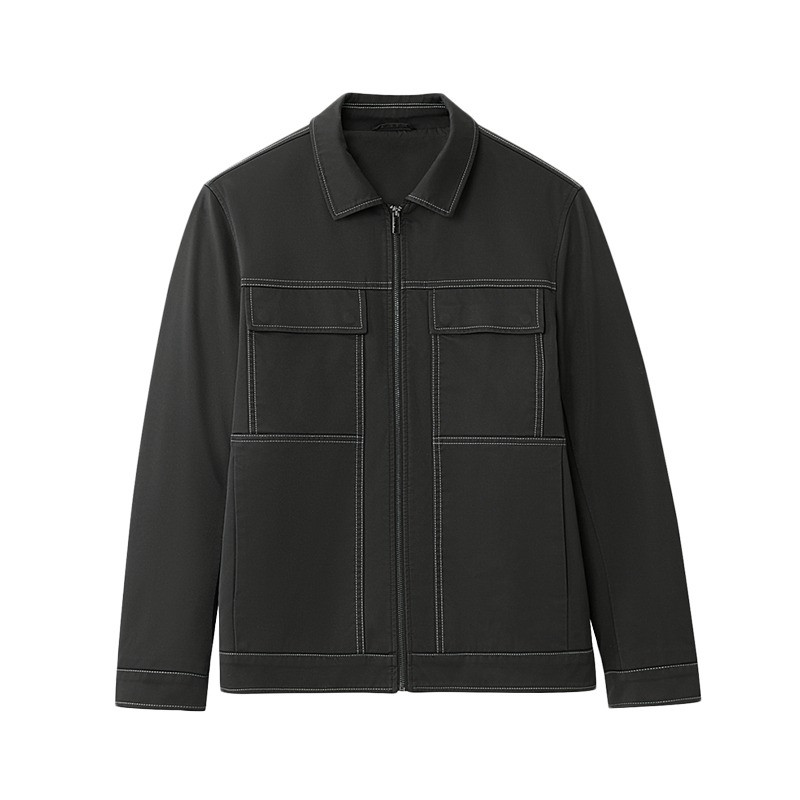 D151男装秋季男士纯色翻领多口袋商务休闲工装夹克外套 151