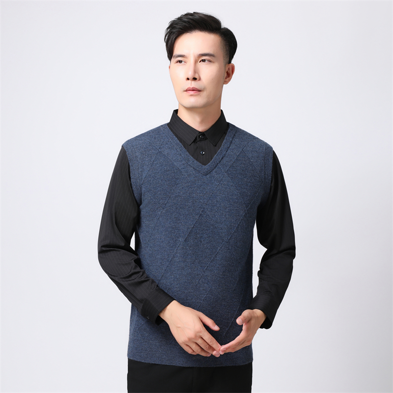 【品牌撤柜】Y010假两件毛衣衬衫领男式双领设计假两件休闲针织衫