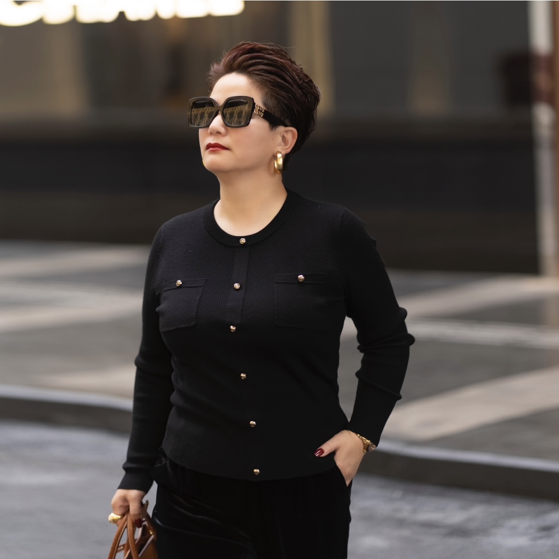 2025秋冬新款百搭毛衣德国扬子纱线修身显瘦贵气端庄针织衫SY033