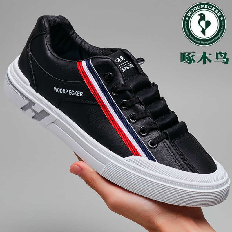 啄木鸟正品男士2024秋季新款低帮休闲板鞋百搭运动小白鞋潮鞋男鞋
