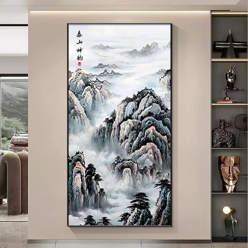 【泰山神韵】新中式泰山寓意好日出东方晶瓷画玄关挂画客厅装饰画