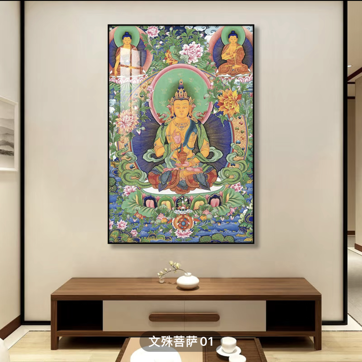 {西藏包邮}西藏唐卡装饰画神释迦摩尼挂画玄关客厅墙挂画