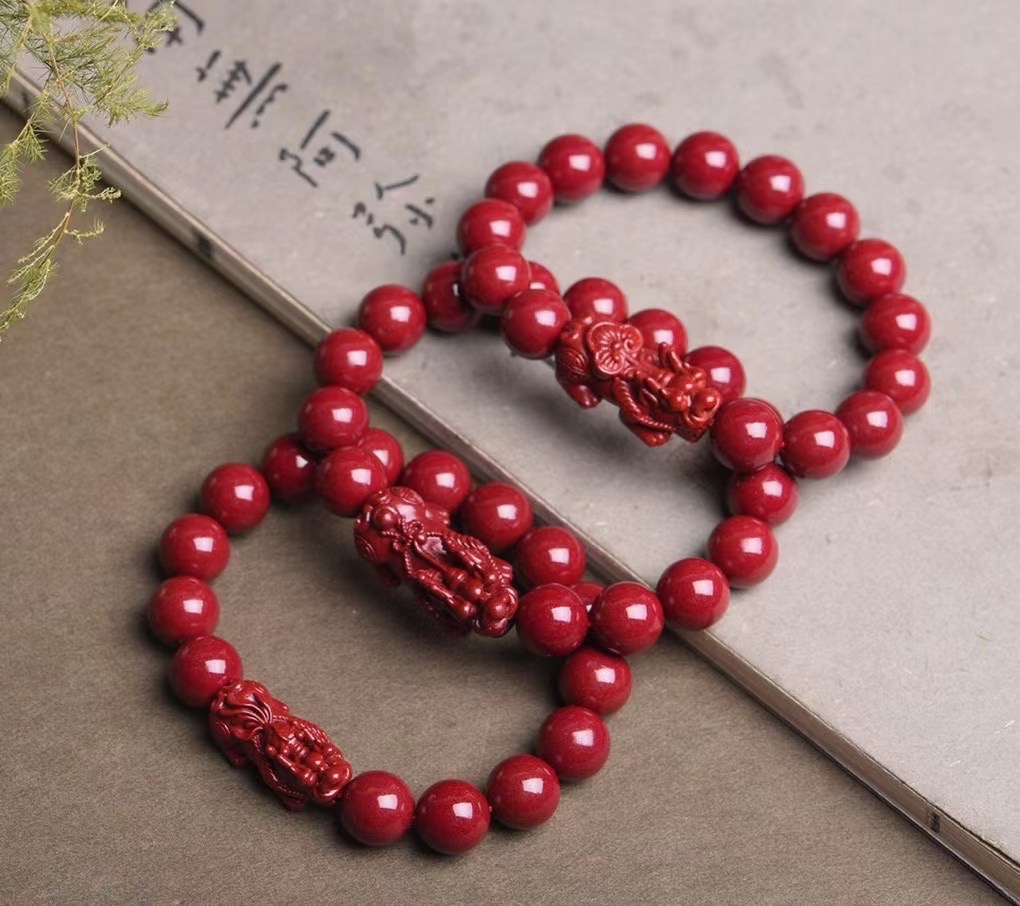 含辰砂工艺品正品朱砂红色卡10貔貅手链