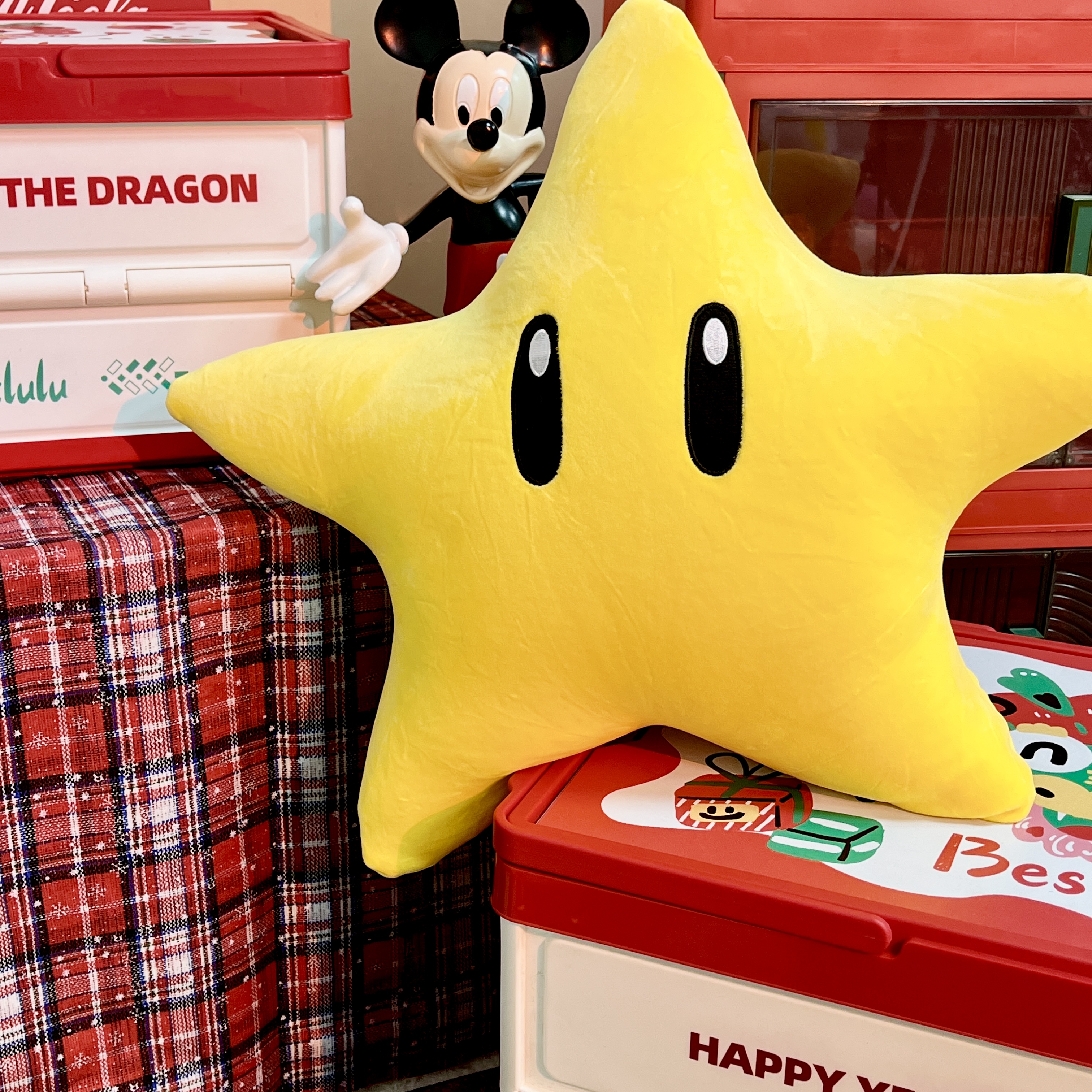 卡通周边星星抱枕五角星可拉链变化形状毛绒公仔抱枕居家摆件柔软