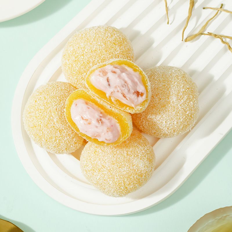 金银花西柚泡芙糯叽叽零食爆浆休闲糕点夹心麻薯雪媚娘
