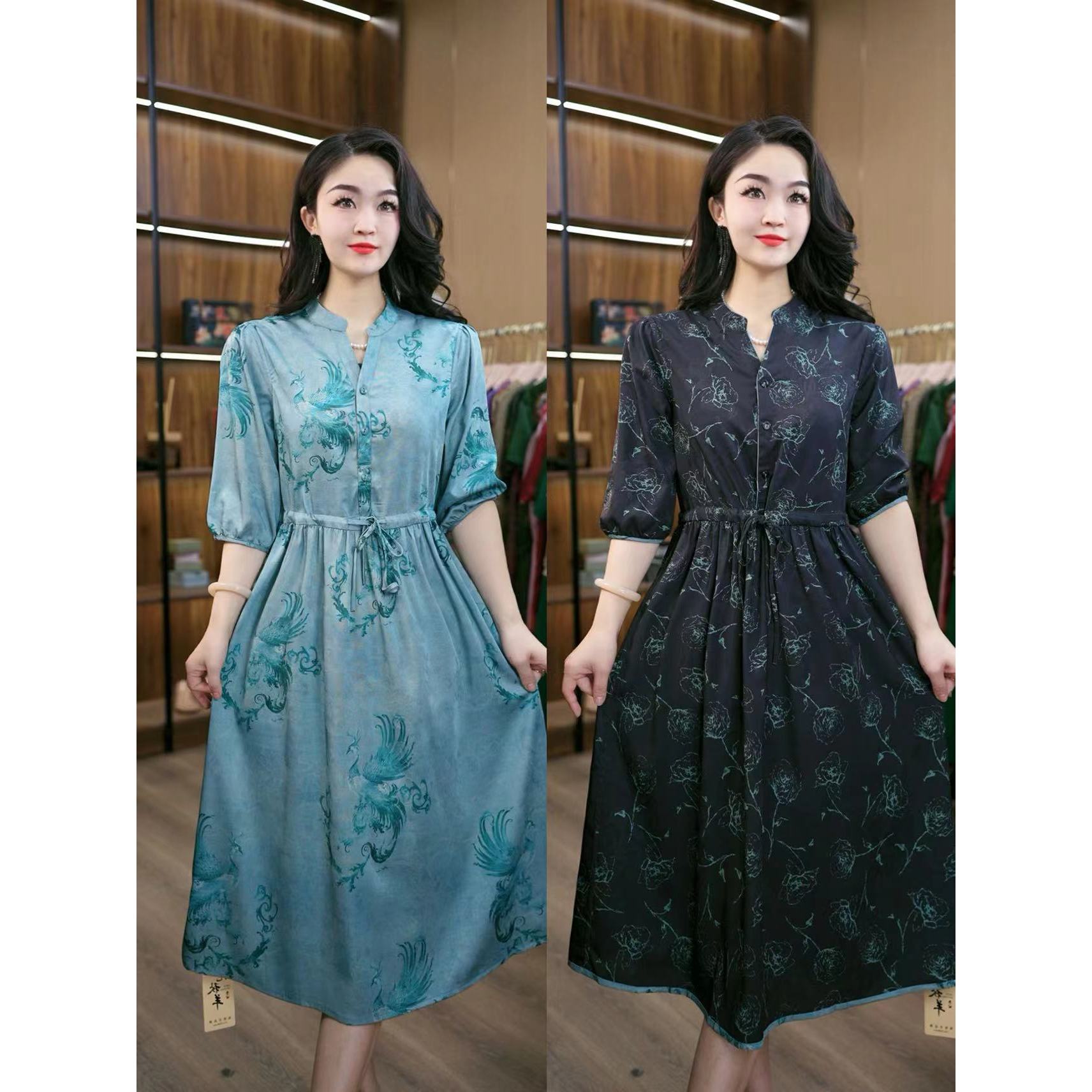 7865-25新款时尚休闲双面穿连衣裙+-