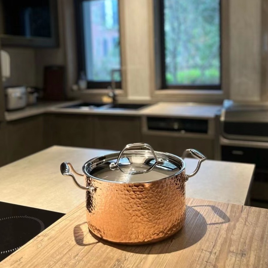 出奥地利锤纹紫铜汤锅【20*12cm单嘴】【不复底】