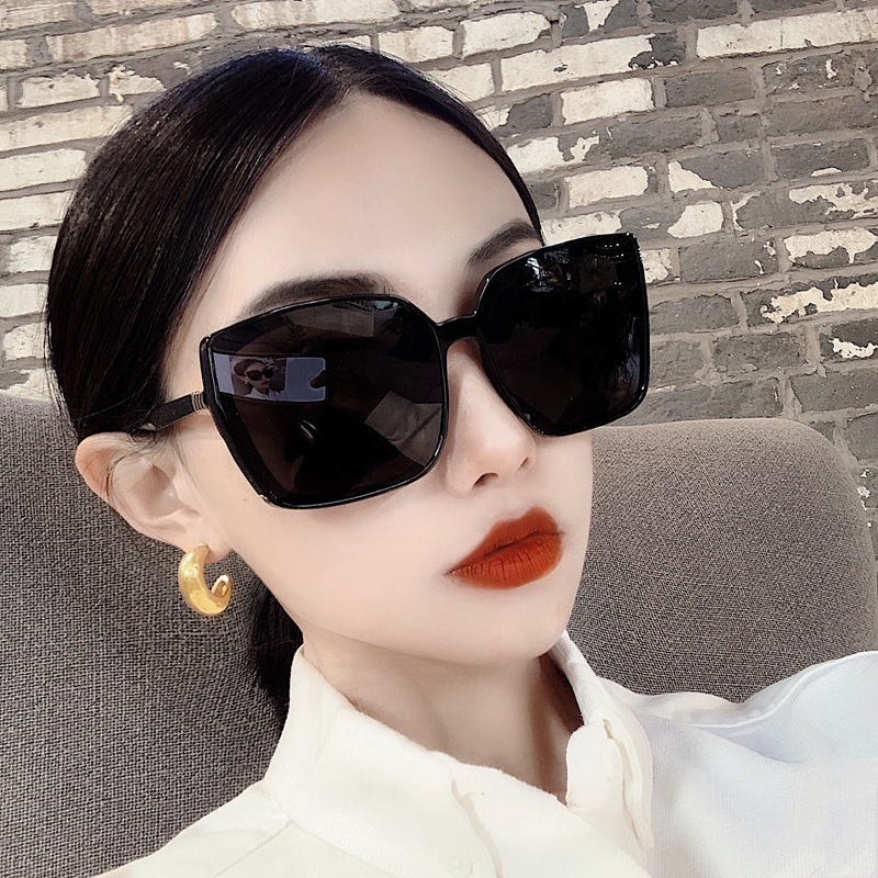 韩版方形偏光墨镜女开车驾驶镜街拍大框圆脸太阳镜遮阳防紫外线潮