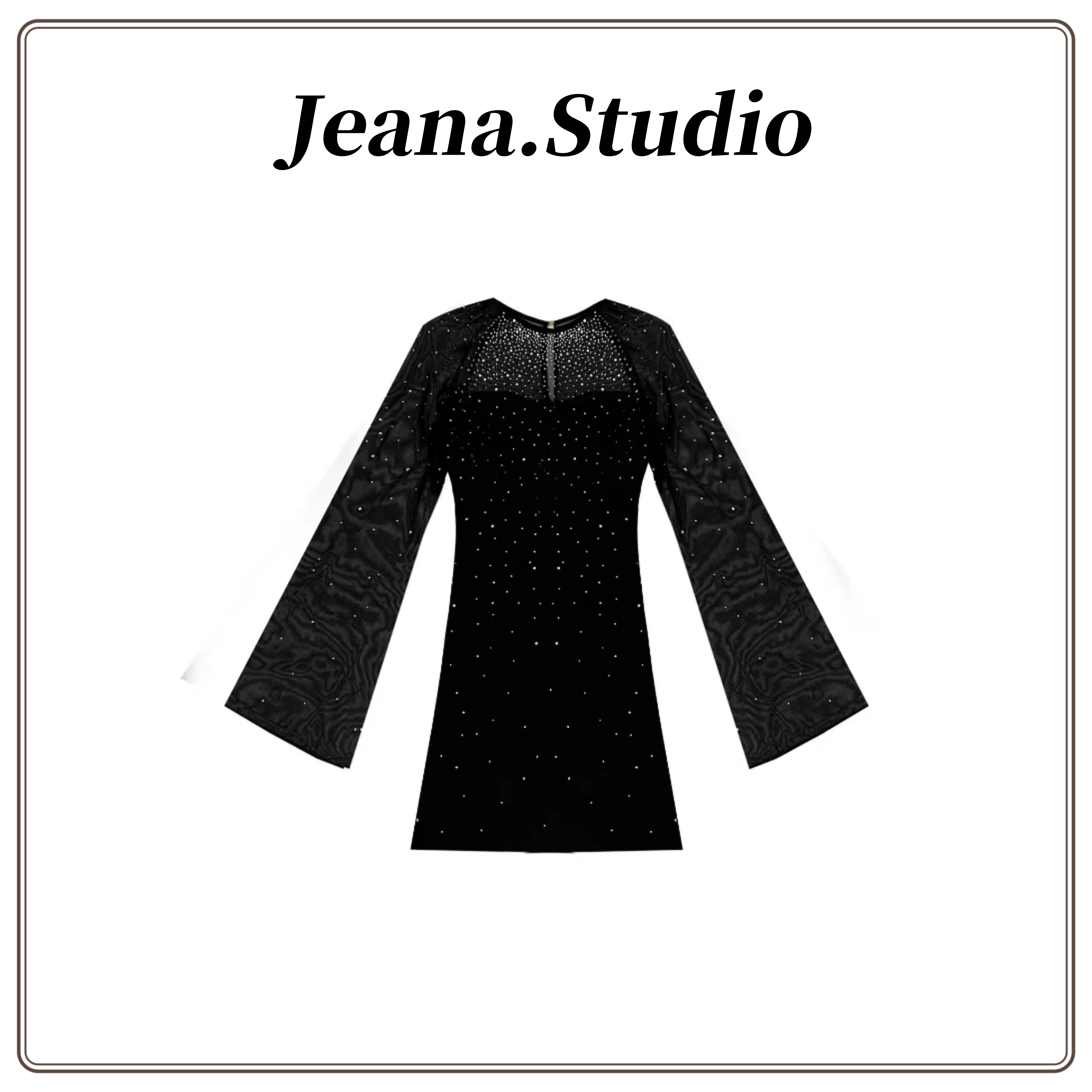 【Jeana.Studio】轻奢烫钻网纱透气性感连衣裙