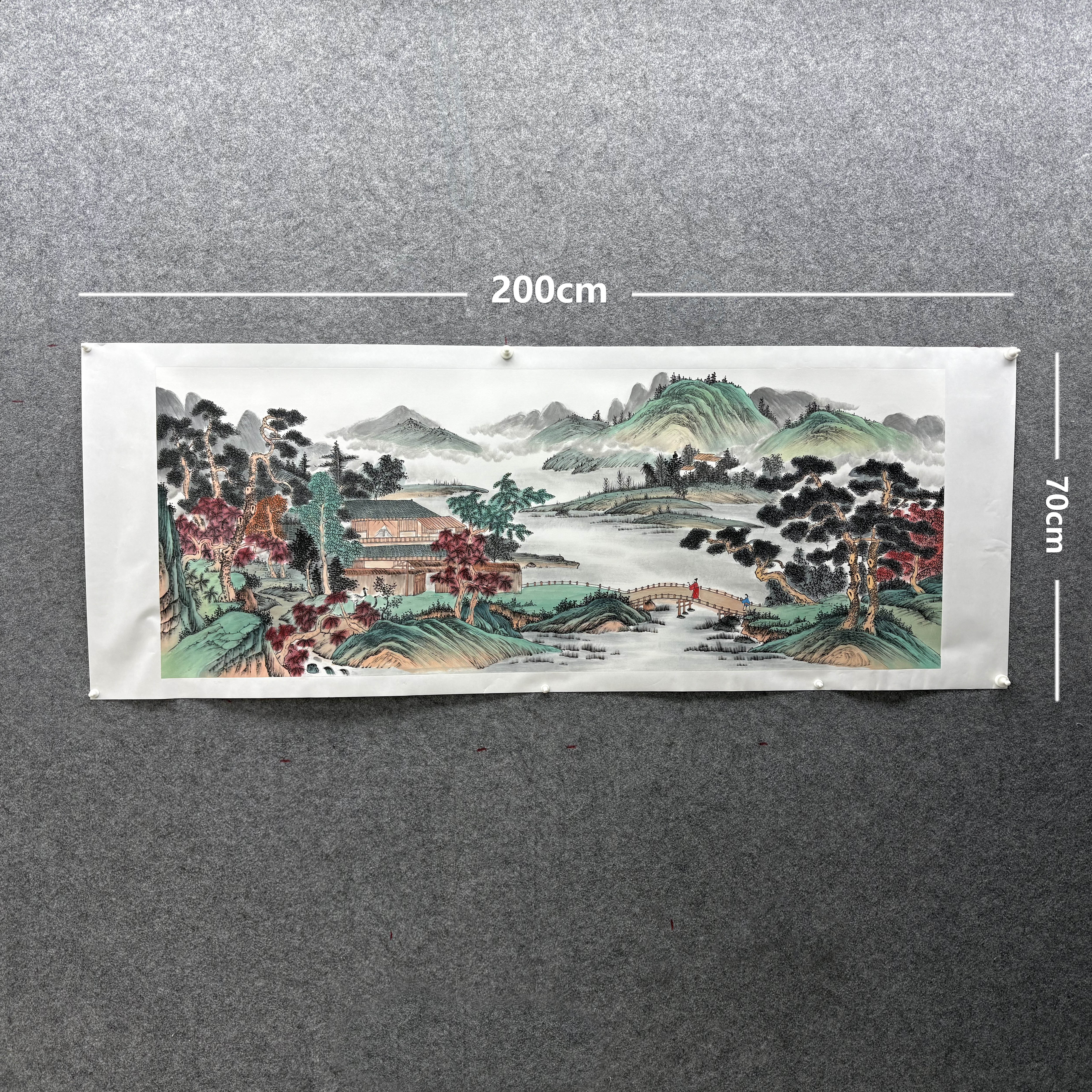 【山水画】欧阳宾200*70cm手绘礼盒作品（14）