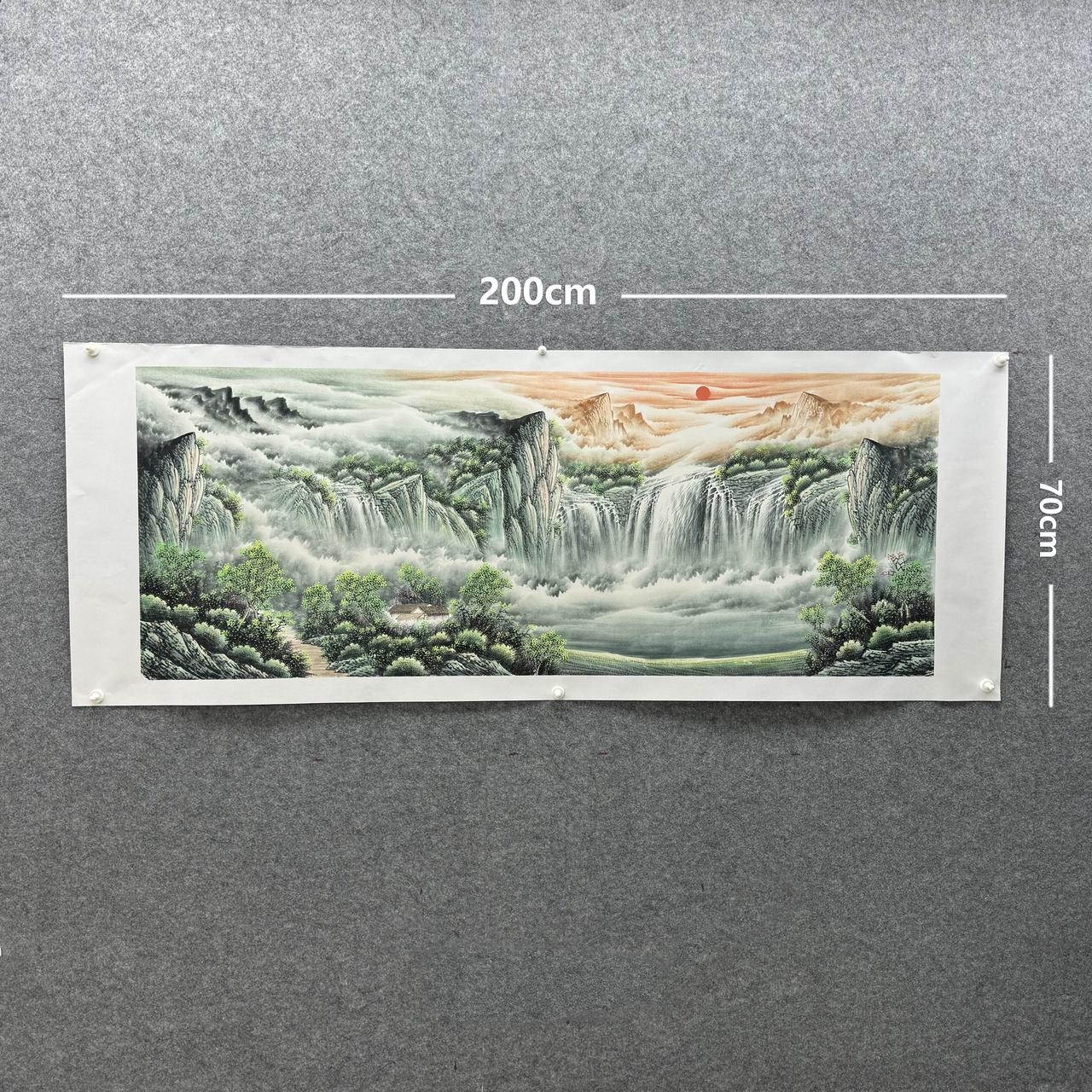 【山水画】欧阳宾书法200*70cm手绘礼盒作品（13）