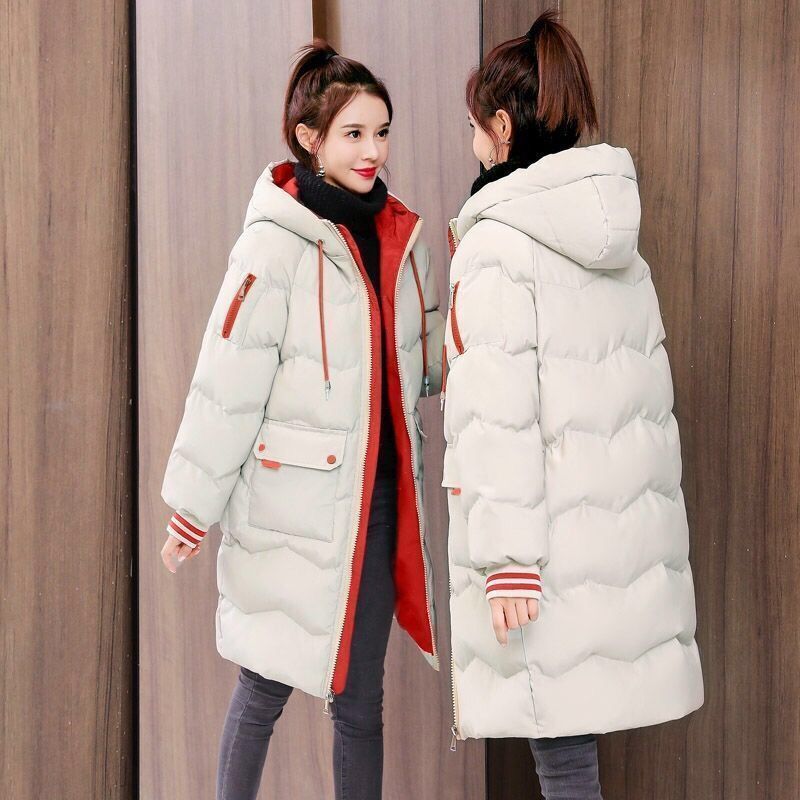 波司豋反季棉衣女中长款2023新款连帽韩版保暖羽绒服服加厚冬季外