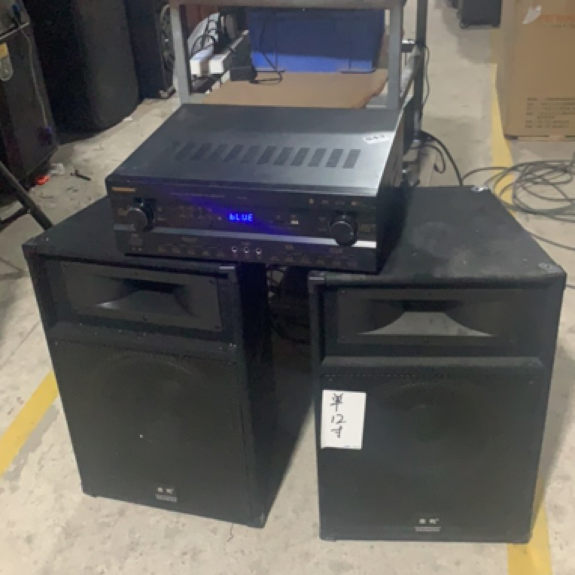 9新  12寸无源箱一对➕功放机，送线