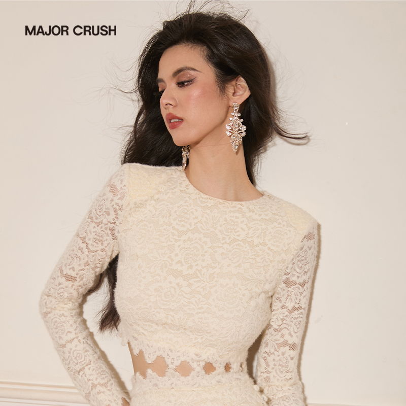 MAJOR CRUSH女士百搭优雅时尚轻奢气质杏色配饰饰品R-1005