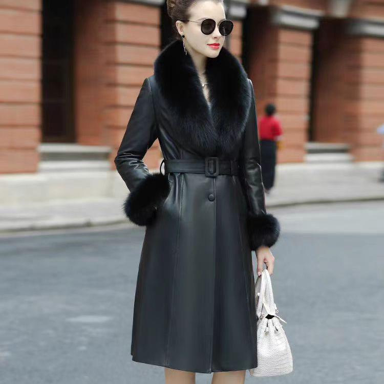 海宁真皮羽绒服女绵羊皮长款保暖大衣2025爆款可脱卸鹅绒内胆外套