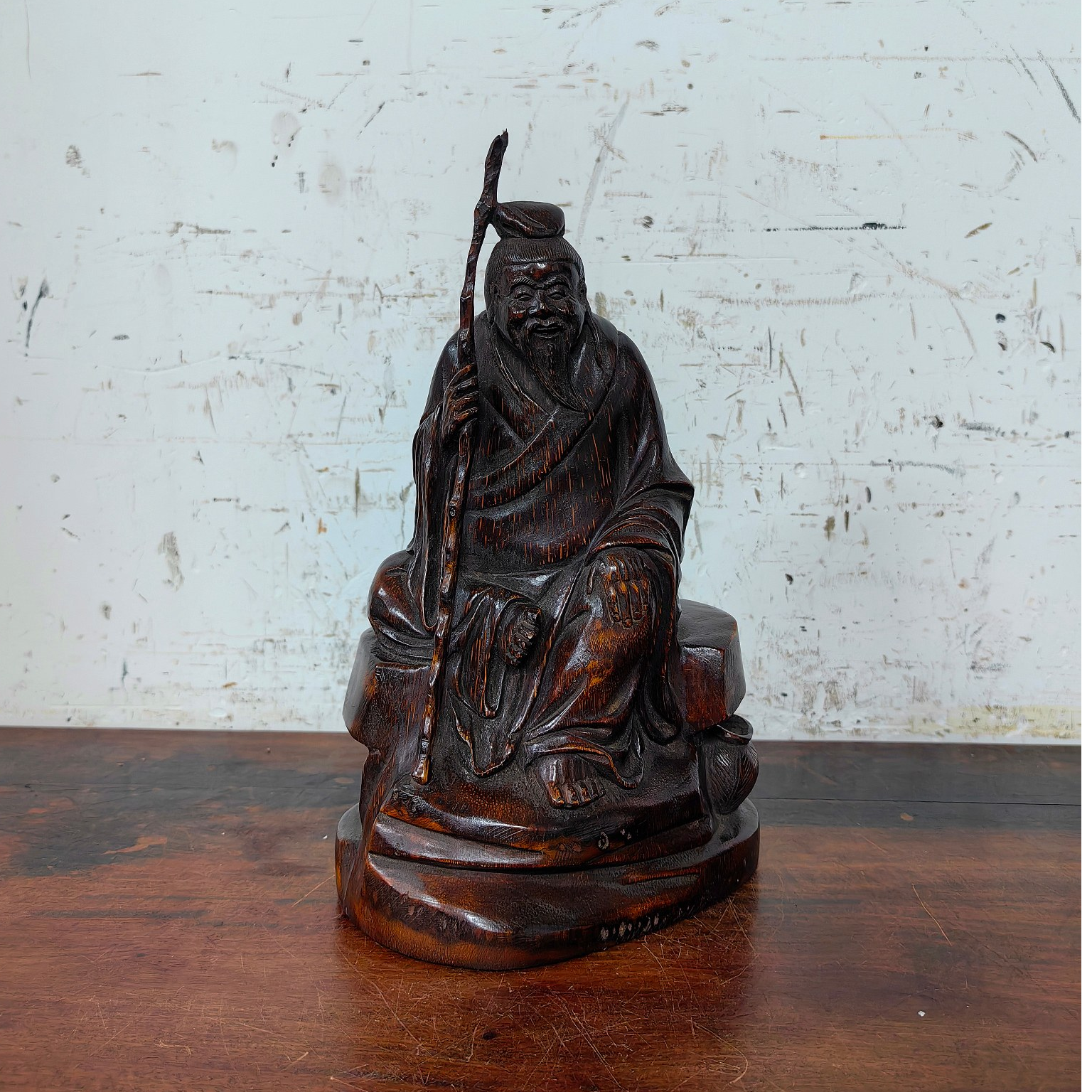 旧藏  竹雕渔翁得利摆件 尺寸高16.5cm长16cm宽12cm