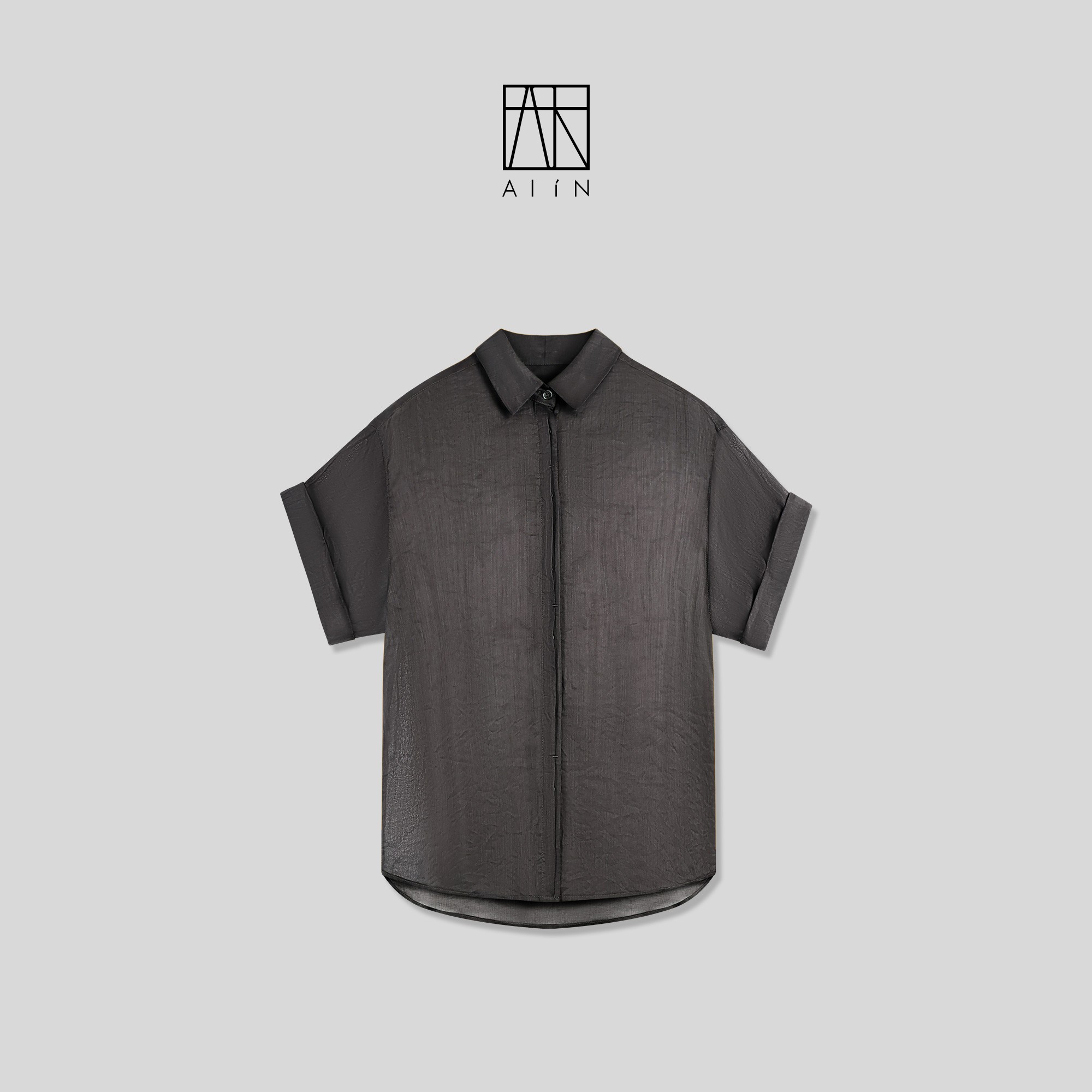ALIN【苎麻短袖衬衫】夏季休闲复古薄款苎麻短袖衬衫 24-SSG220919C