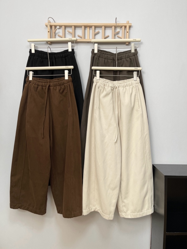 【贝壳私语】baby绒加绒加厚日系直筒休闲裤冬慵懒风宽松阔腿裤显瘦