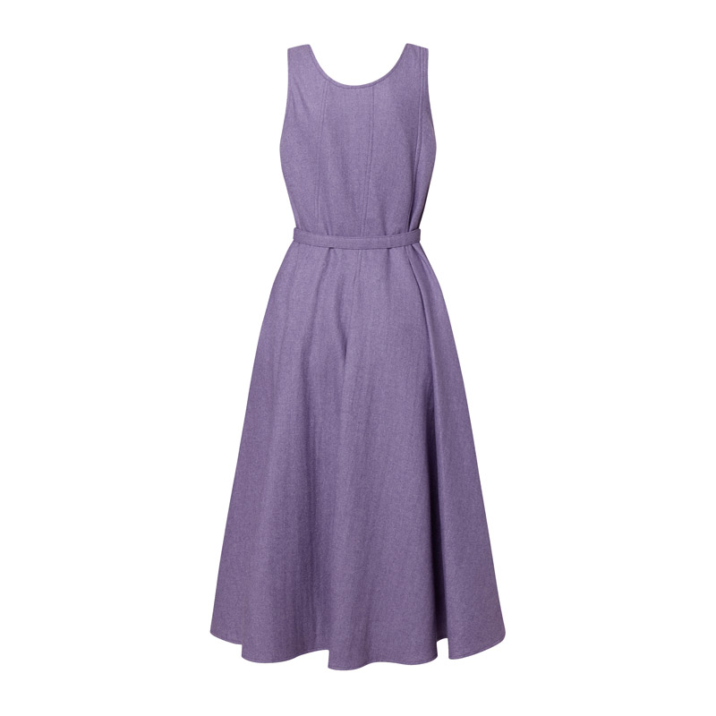 Ching's 复古梨形身材显瘦腰带收腰拼接A字花呢背带裙 保暖连衣裙