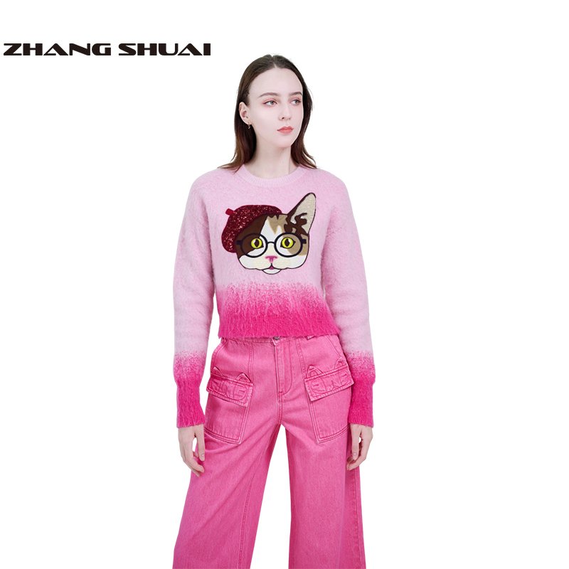 ZHANGSHUAI 张帅原创设计廓形渐变针织衫