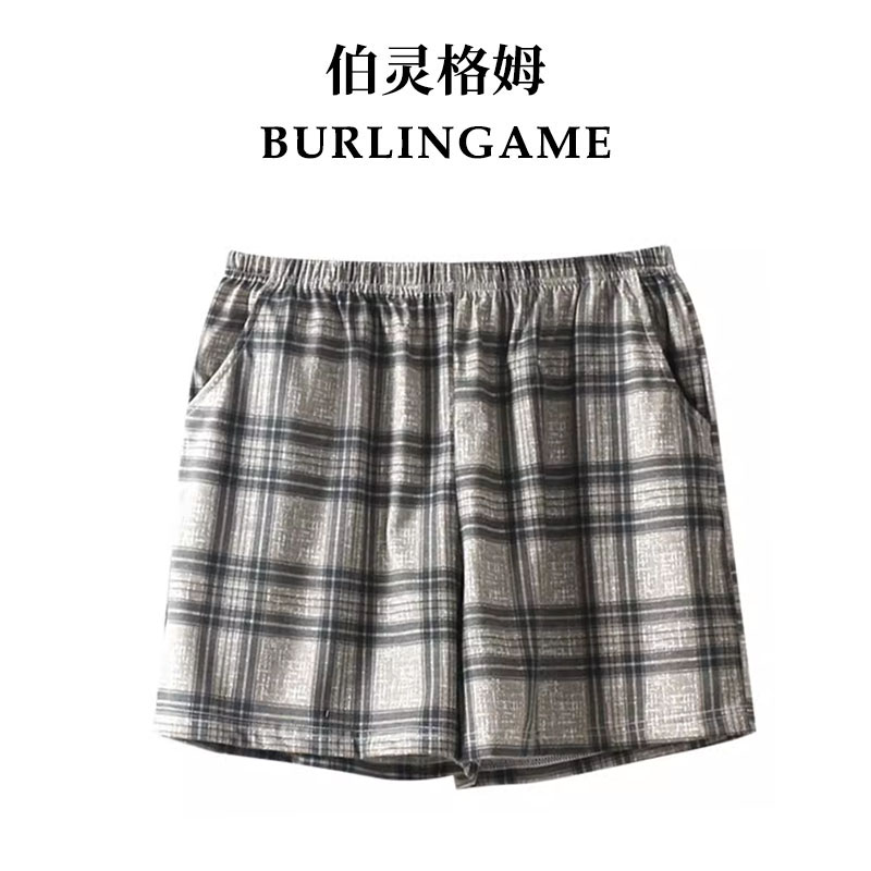 伯灵格姆【短裤主播展示款】2025春夏新款经典百搭格子短裤男女同款