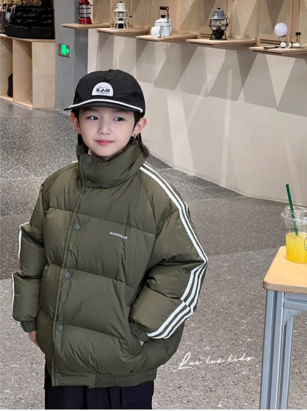 新款冬季儿童棉衣潮牌韩版加厚洋气宽松保暖立领男女童棉服潮