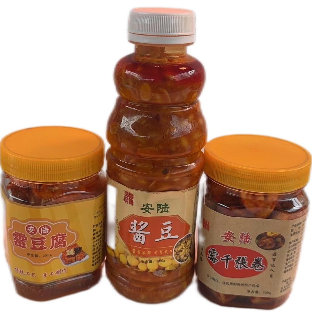 【随心选3样】安陆霉酱豆+安陆霉千张+安陆霉豆腐+辣椒面 含香油