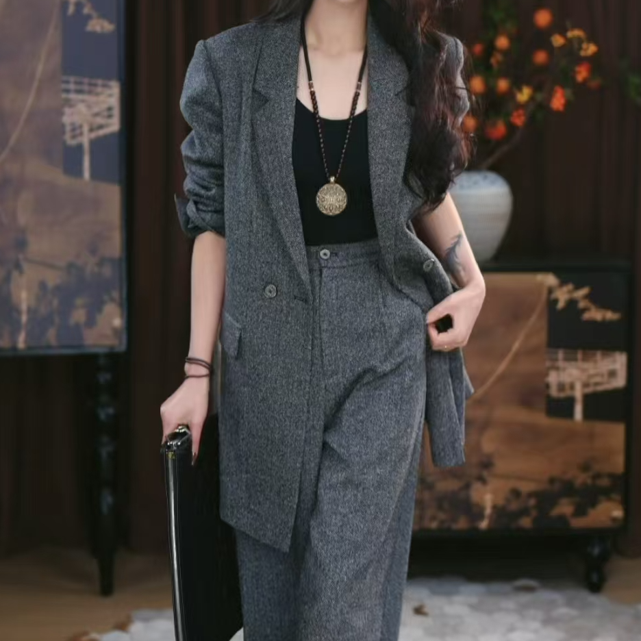 【梦曦】新中式复古显瘦春秋宽松国风休闲潮流西装百搭上衣