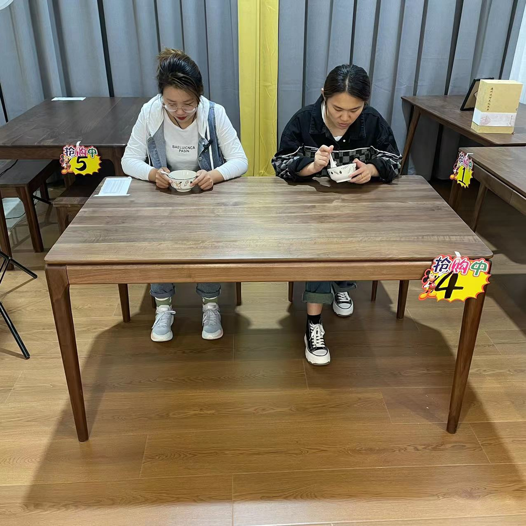 良凤栖④【可定制】现货140x80x75尺寸 北美黑胡桃木餐桌