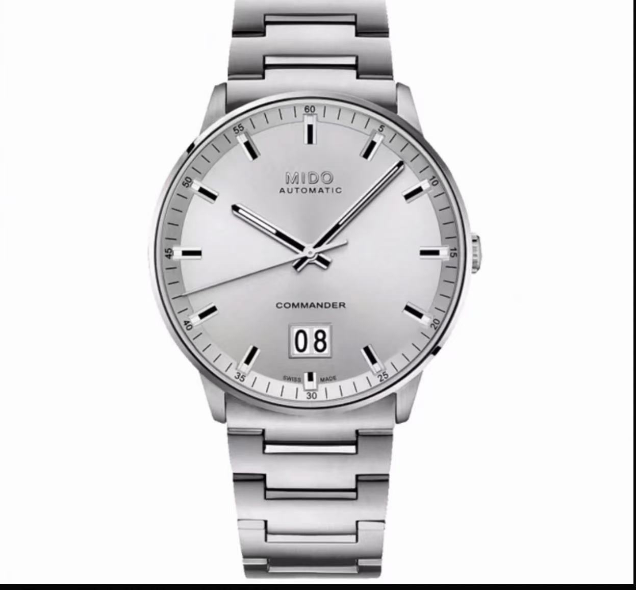 99新 Mido/美度 指挥官系列/白大日历/表径42mm