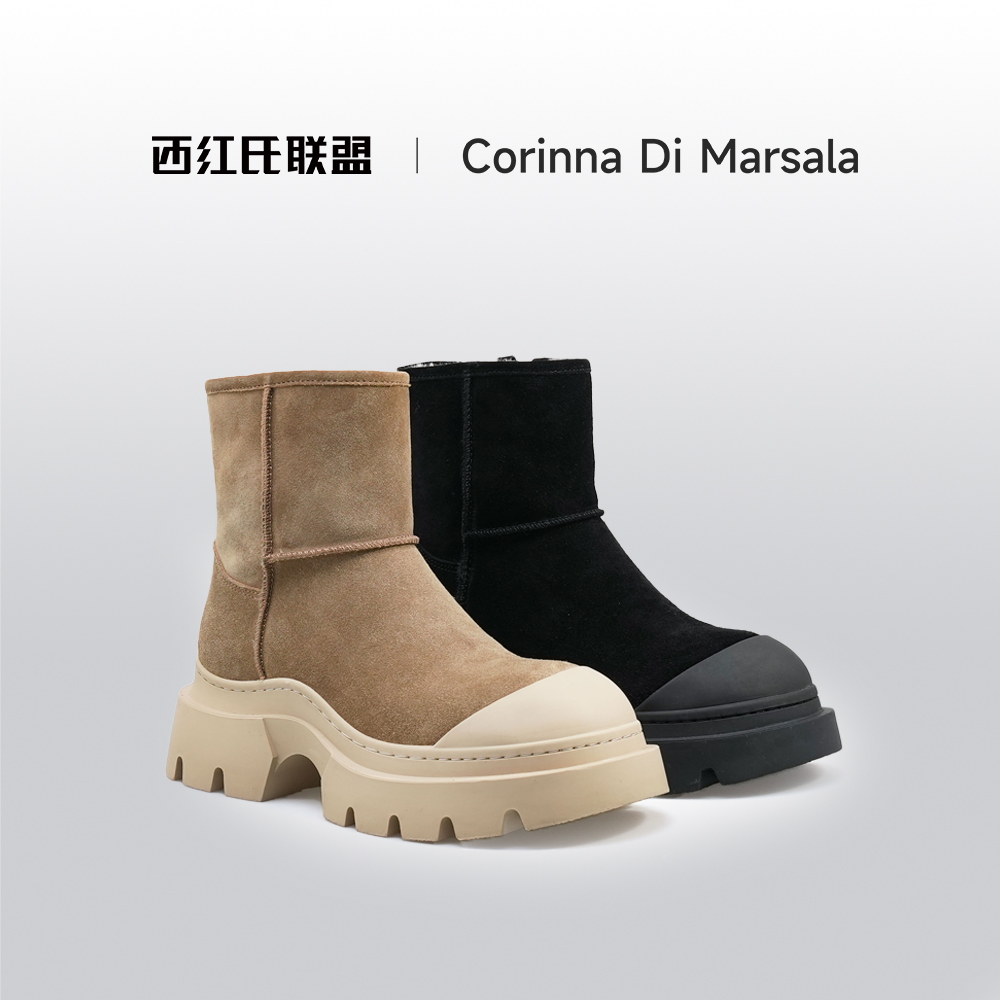 【西红氏联盟】新款冬季加绒马丁靴经典时尚百搭跟高5cm半码拍大