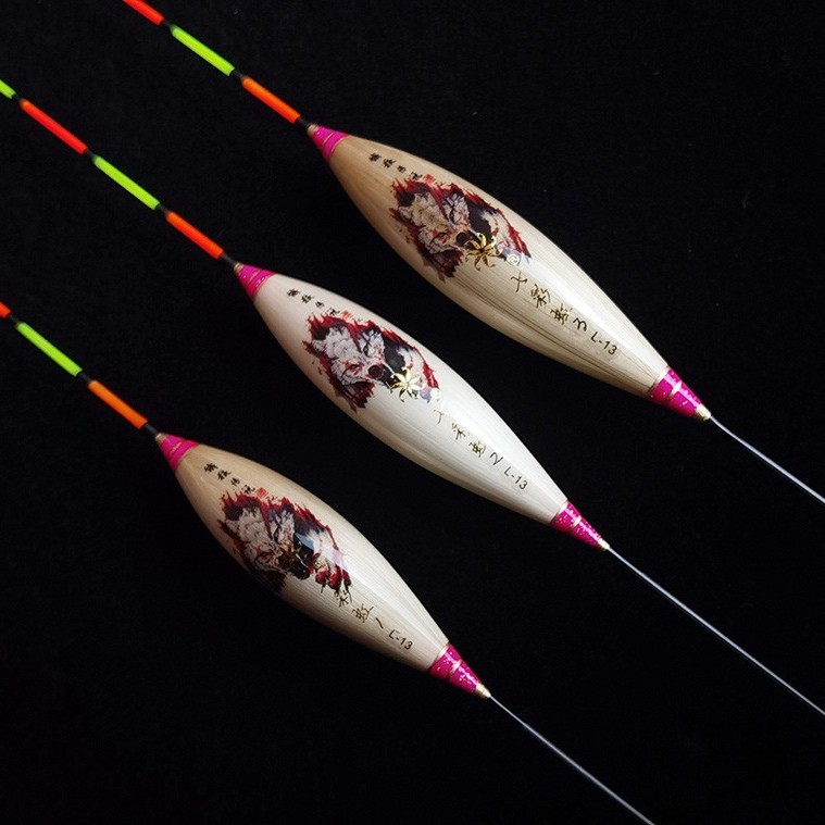 七彩虹透光尾【饿狼传说】芦苇彩绘DJ07罗非鲤鱼灵敏深水浮漂鱼漂