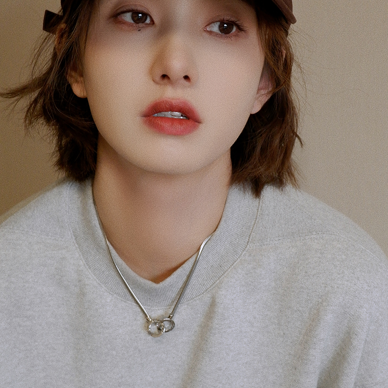 STUNNING MOMO 合金项链 欧美中性冷淡风蛇骨马蹄扣合金卫衣项链