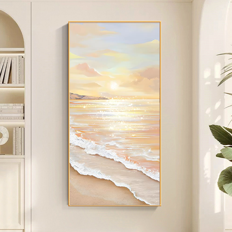 品兰【奶油海景】玄关装饰画玄关装饰画现代数字油画新款高档装饰画