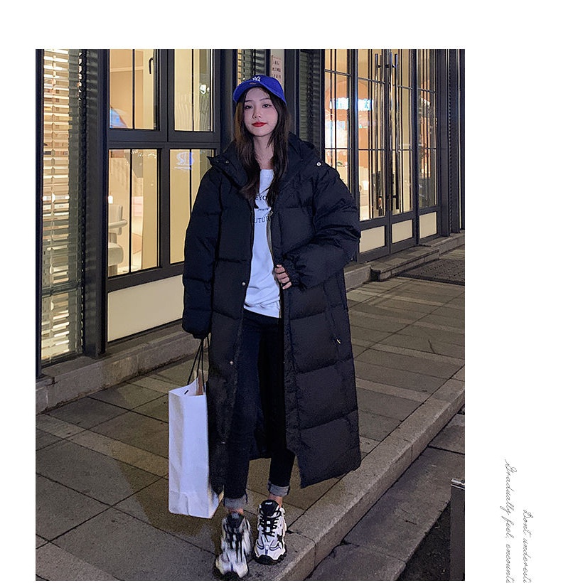 羽绒服波司澄2023冬季90白鸭绒羽绒服长款过膝韩版宽松加羽绒棉服