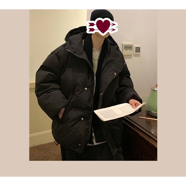 波司澄港风冬季2022简约加厚连帽羽绒棉服男ins情侣韩版宽松款式