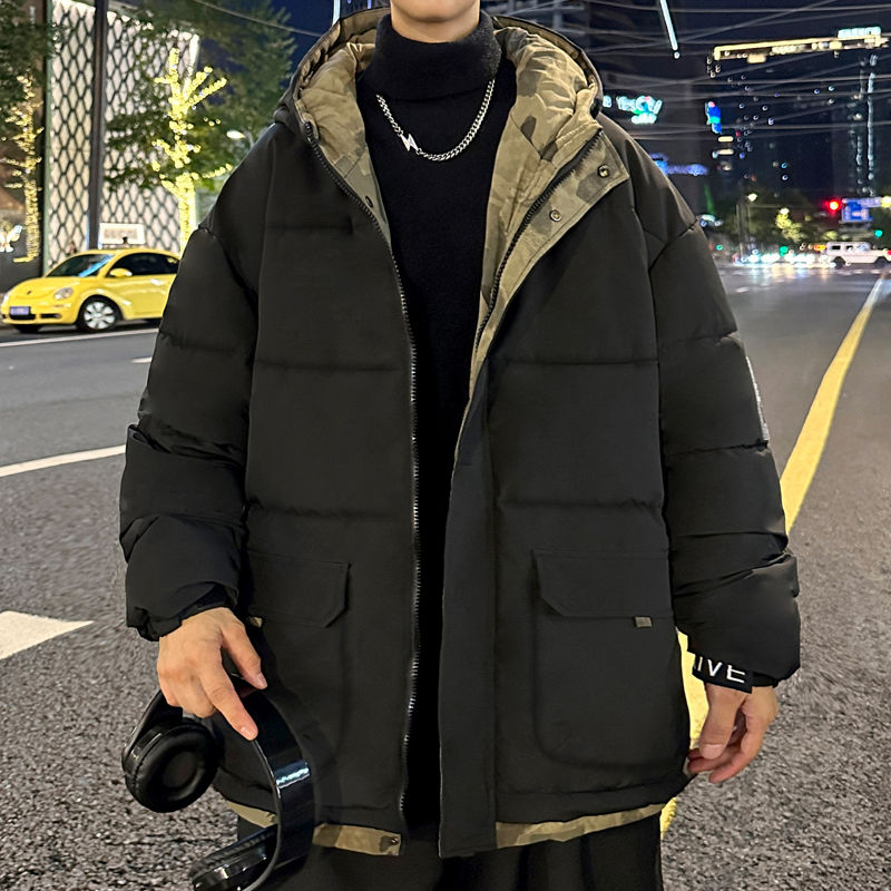 波司澄羽绒棉服男迷彩服青少年棉大衣外套2023新款韩版潮流百搭面