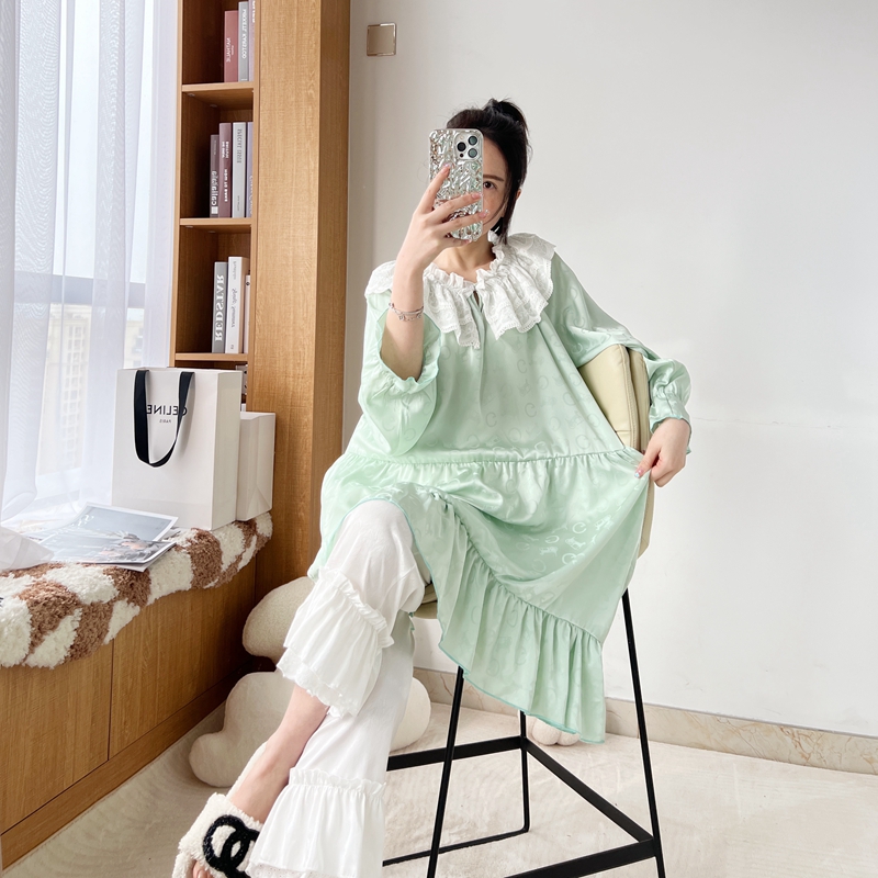 pinkgrape【青枫舞蝶】轻奢睡衣女春夏新款长袖家居服2278143