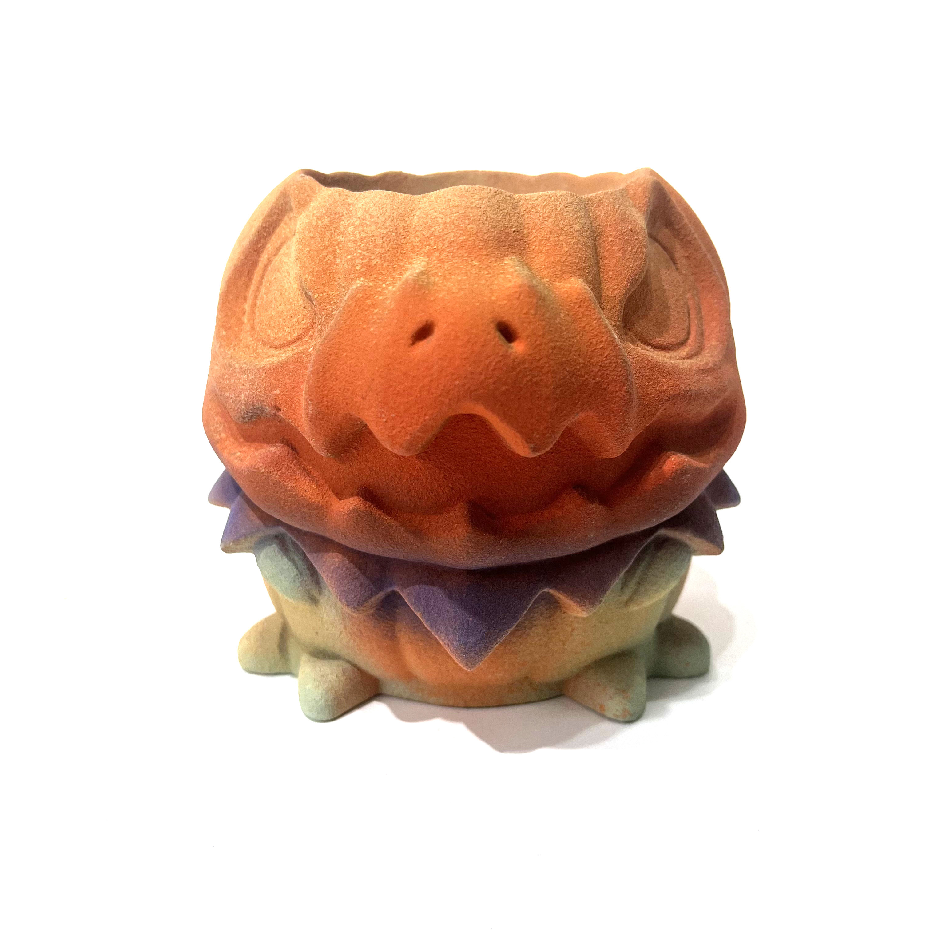 桃乐丝原创南瓜恐龙麦饭石多肉花盆透气吸水潮玩盆器拍照手工制作