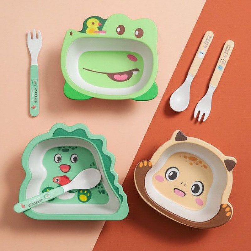 婴儿辅食碗套装竹纤维宝宝碗儿童餐具家用卡通吃饭婴幼儿防摔防烫