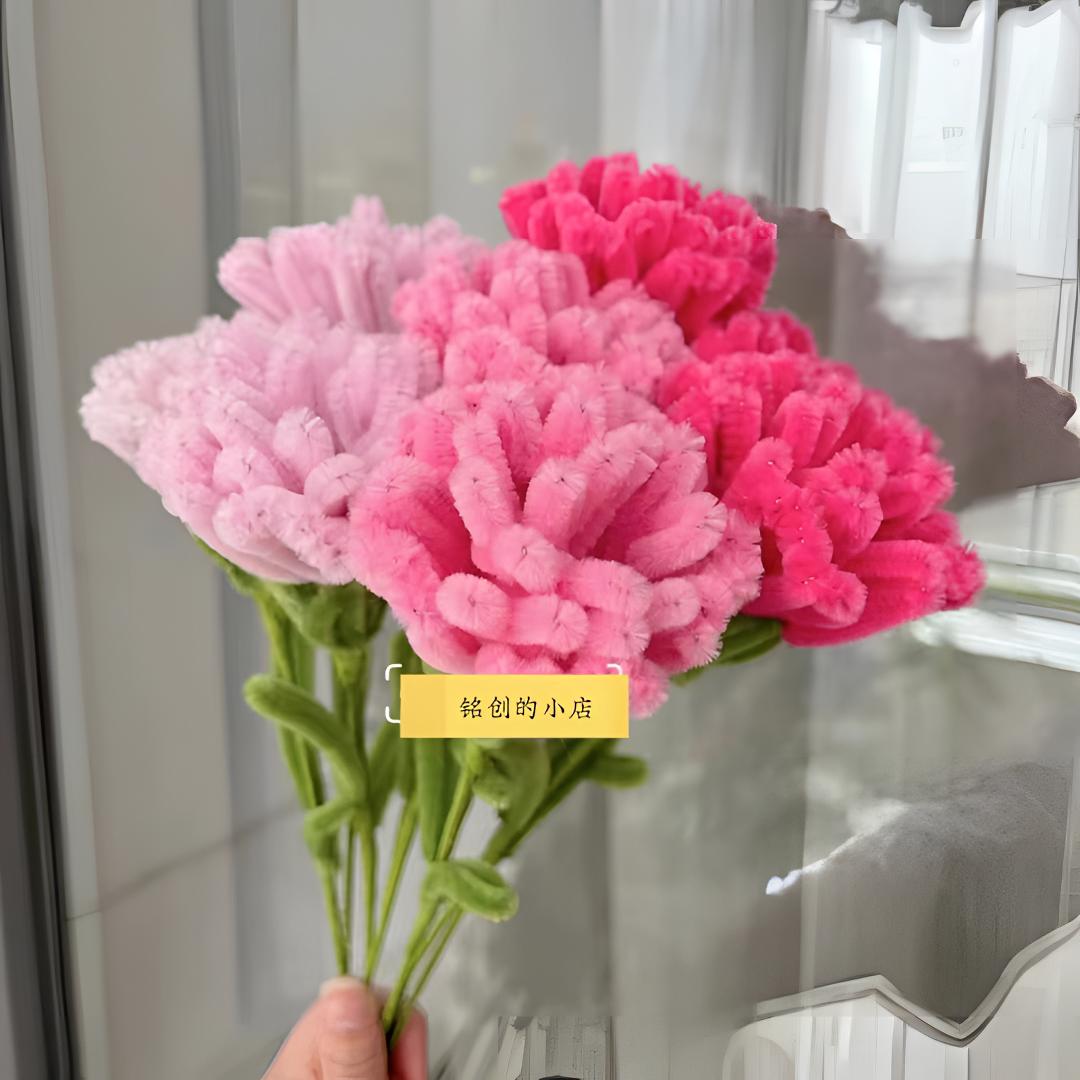 非成品加密扭扭棒DIY材料包康乃馨手工材料包花束创意礼物