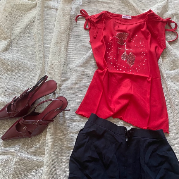 暧vintage古着吊带T恤时尚女士复古夏季